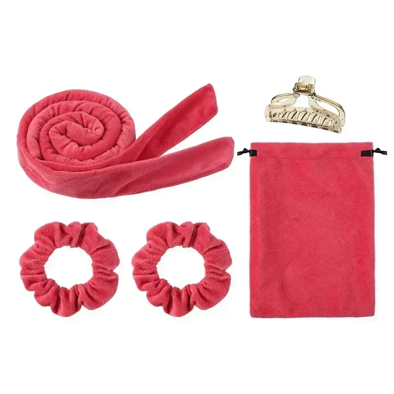 Heatless Curling Rod Headband Hair Curlers No Heat Ribbon Lazy Hair Rollers Silk Curls Sleeping Soft Headband Hair Styling Tools