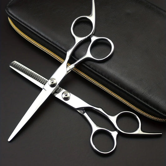 All-Purpose Hair Cutting Scissors, Durable Stainless Steel, Plastic Safety Guard,Customizable Tightness, Comfort Fit for Fingers