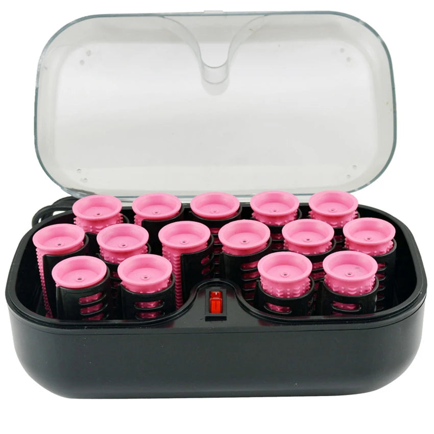15Pcs/set Electrci Hair Perm Rods Dry Wet Dual-purpose Ceramic Hair Curler Self-Grip Lasting Curling Roller For Long Short Hair