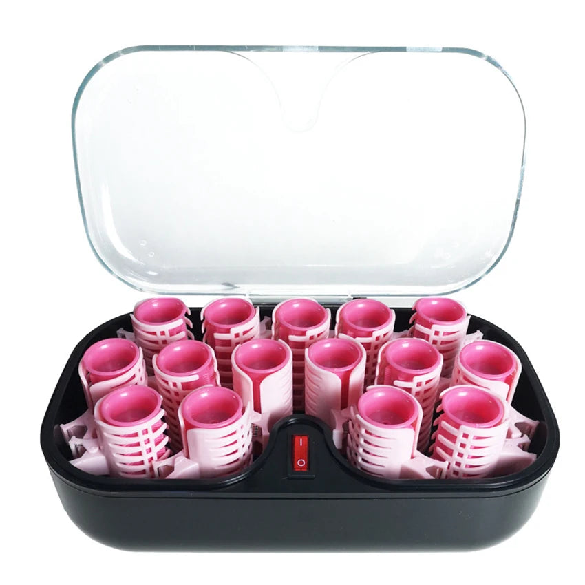 15Pcs/set Electrci Hair Perm Rods Dry Wet Dual-purpose Ceramic Hair Curler Self-Grip Lasting Curling Roller For Long Short Hair