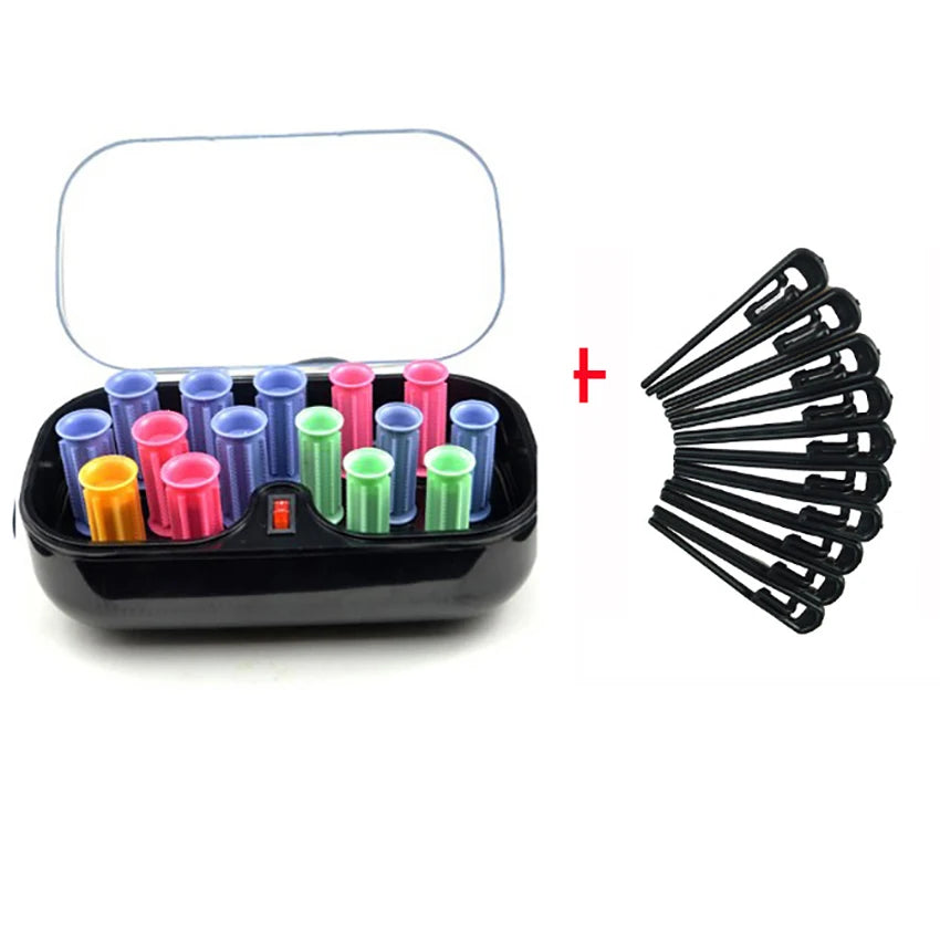 15Pcs/set Electrci Hair Perm Rods Dry Wet Dual-purpose Ceramic Hair Curler Self-Grip Lasting Curling Roller For Long Short Hair