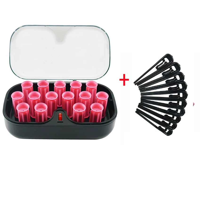 15Pcs/set Electrci Hair Perm Rods Dry Wet Dual-purpose Ceramic Hair Curler Self-Grip Lasting Curling Roller For Long Short Hair