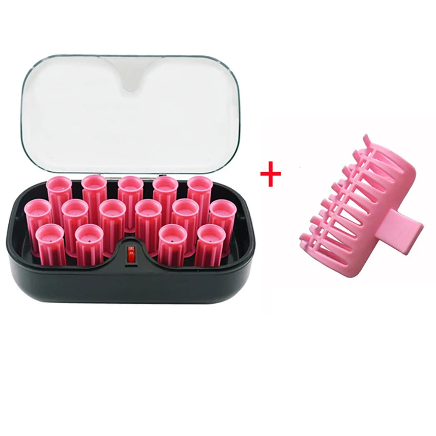 15Pcs/set Electrci Hair Perm Rods Dry Wet Dual-purpose Ceramic Hair Curler Self-Grip Lasting Curling Roller For Long Short Hair