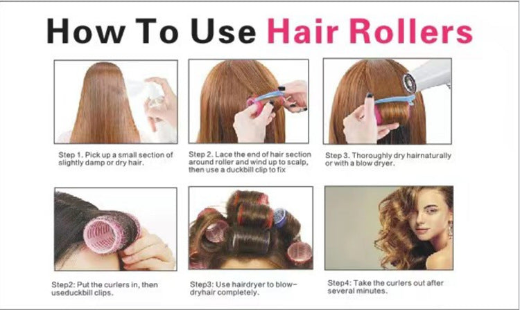 Hair Roller No Harm To Hair Magic Curler Natural Curling No Heat Hair Bangs Volume Self-adhesive Hook & Loop DIY Styling Tools