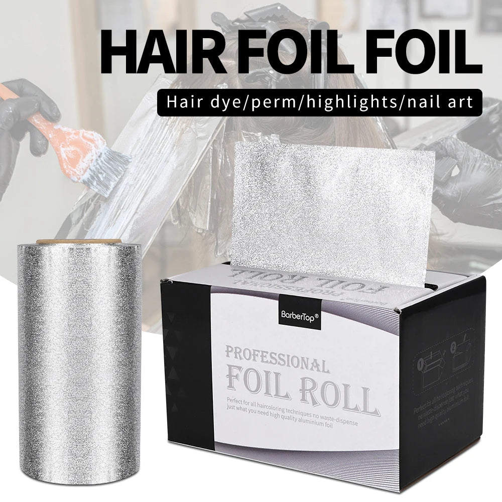 HAIRDRESSING ALUMINIUM FOIL - Thick & Strong Tin Foil Sheets for Hair Coloring, Highlights & Perm, Salon Barber Supplies