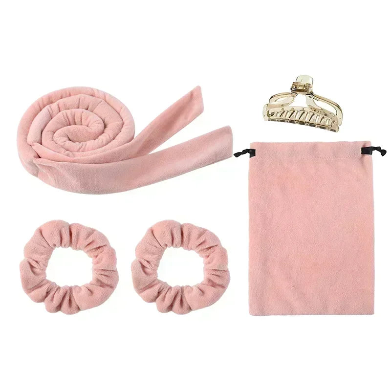 Heatless Curling Rod Headband Hair Curlers No Heat Ribbon Lazy Hair Rollers Silk Curls Sleeping Soft Headband Hair Styling Tools
