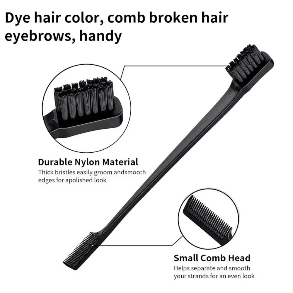 3Pcs Slick Back Hair Brush Set Bristle Hair Brush Brush Teasing Comb for Women Black Hair