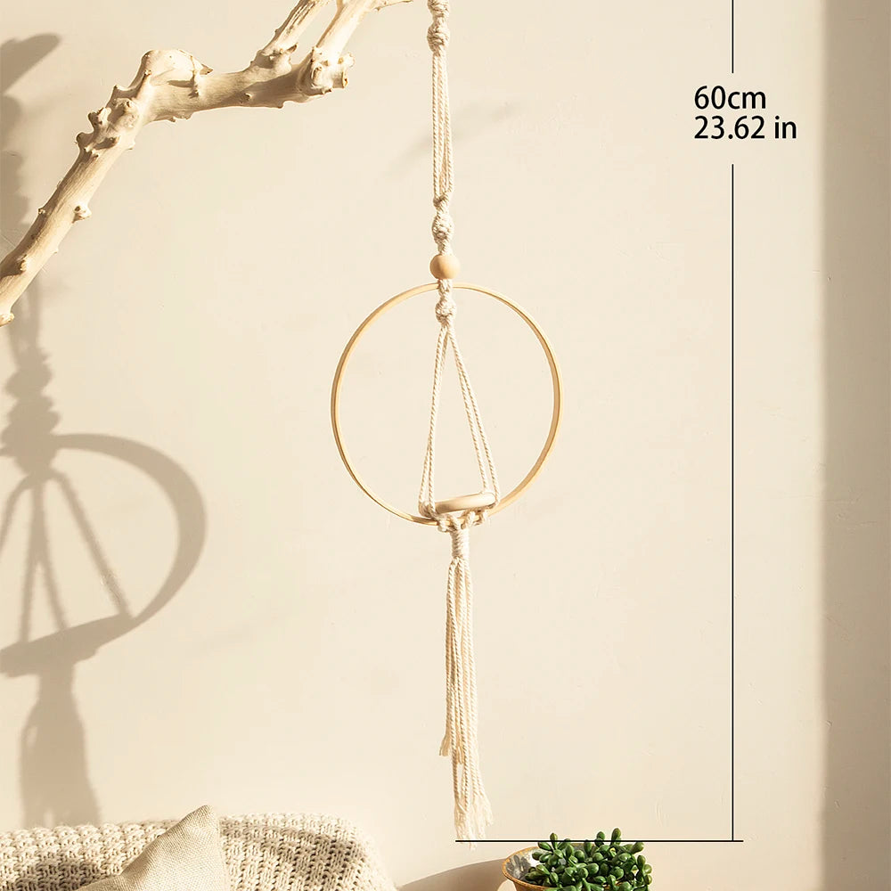 Macrame Air Hanging Planter Flower Pots Boho Home Decor Rope Plant Holder Woven Basket Balcony Garden Bedroom Decorative Gift