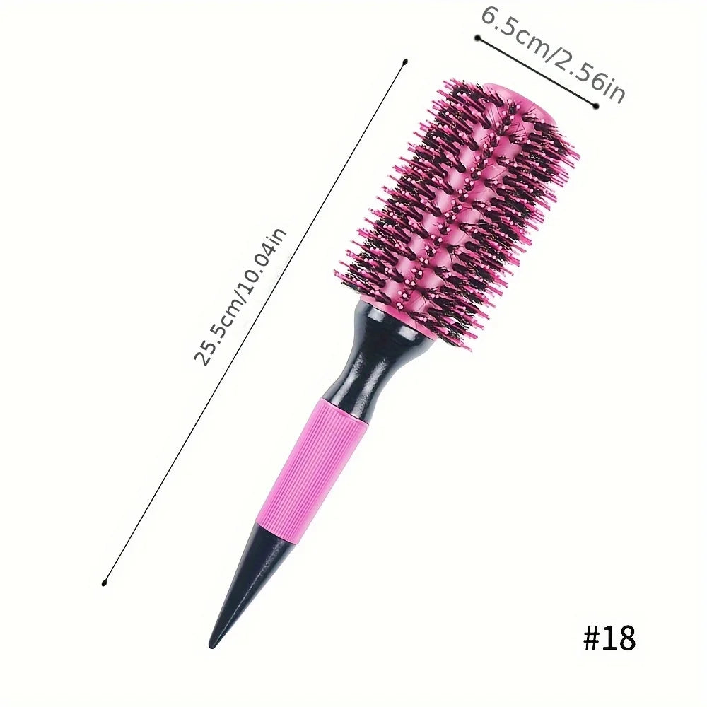 6pcs/ pink aluminum tube roller comb set inner buckle pear hot, high temperature anti-static hair styling comb roller comb