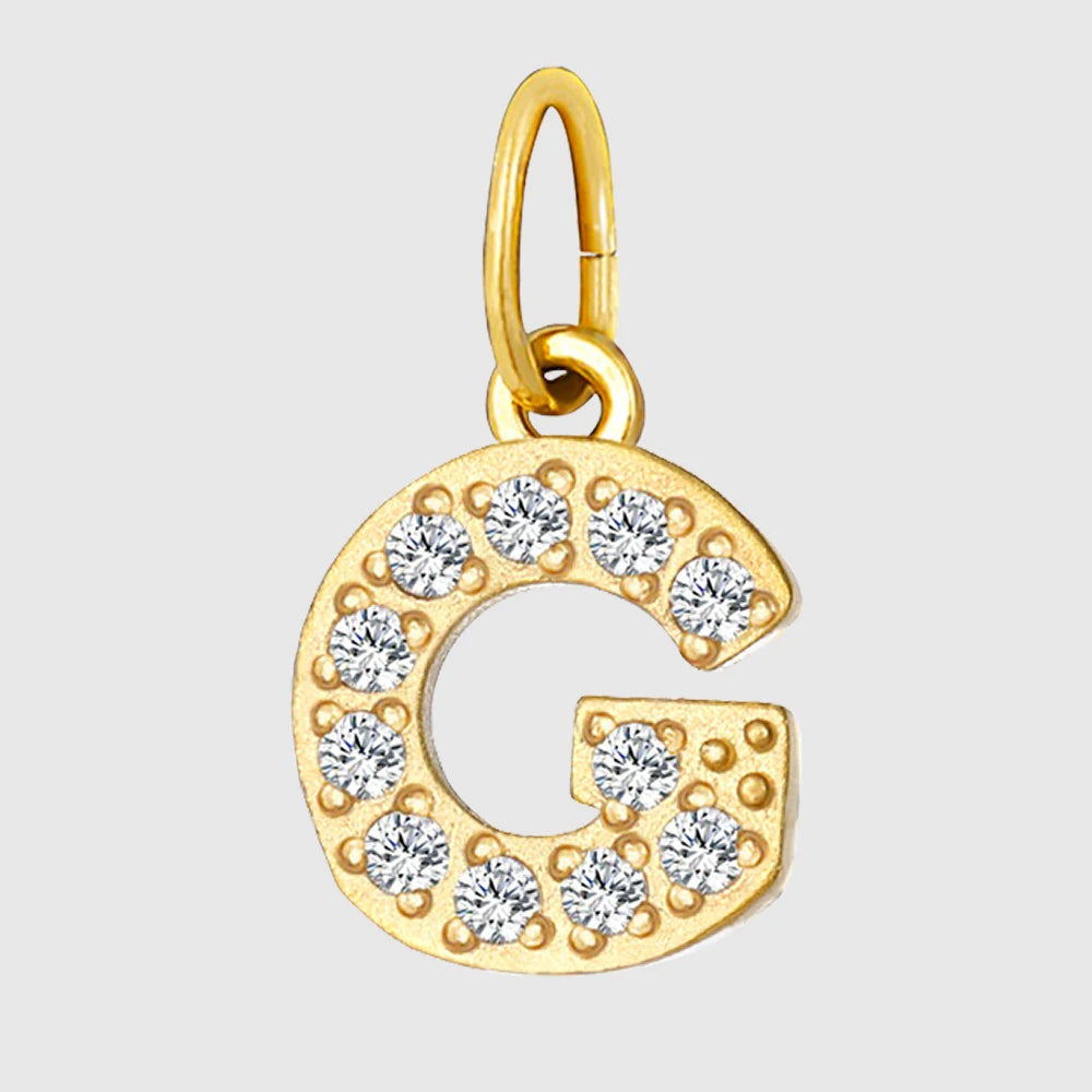 eManco Luxury Zirconia Alphanumeric Pendant Stainless Steel Gold Plated DIY Necklace Wholesale