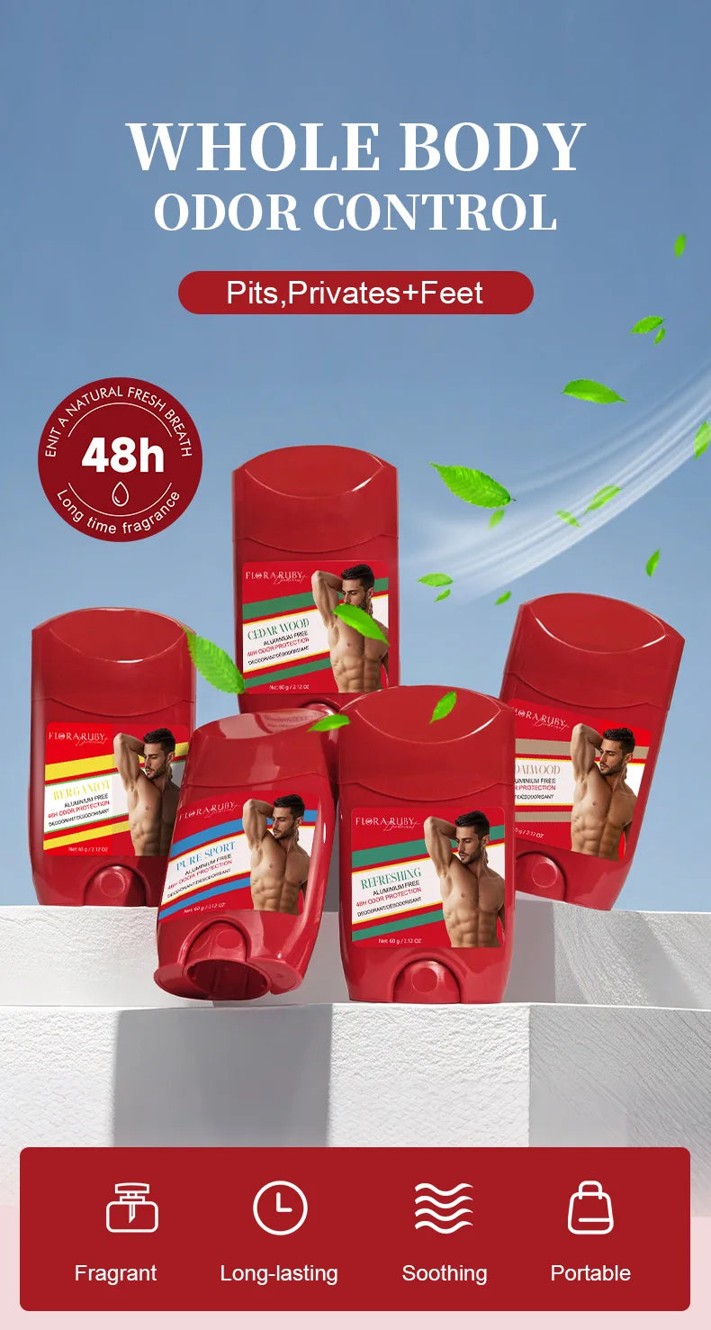5 Type Men Deodorant Stick Sweating Sandalwood Keep Drying Lasting Fragrance Remove Armpit Odor Underarm Refresh Sticks Refresh