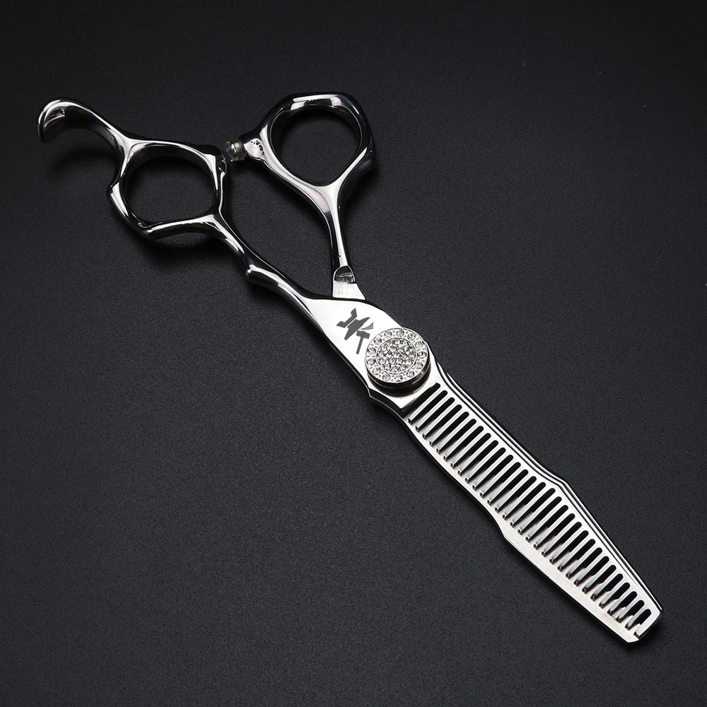 CNC craft hair scissors 6-inch Japanese 440C steel cutting and thinning scissors hairdresser scissors