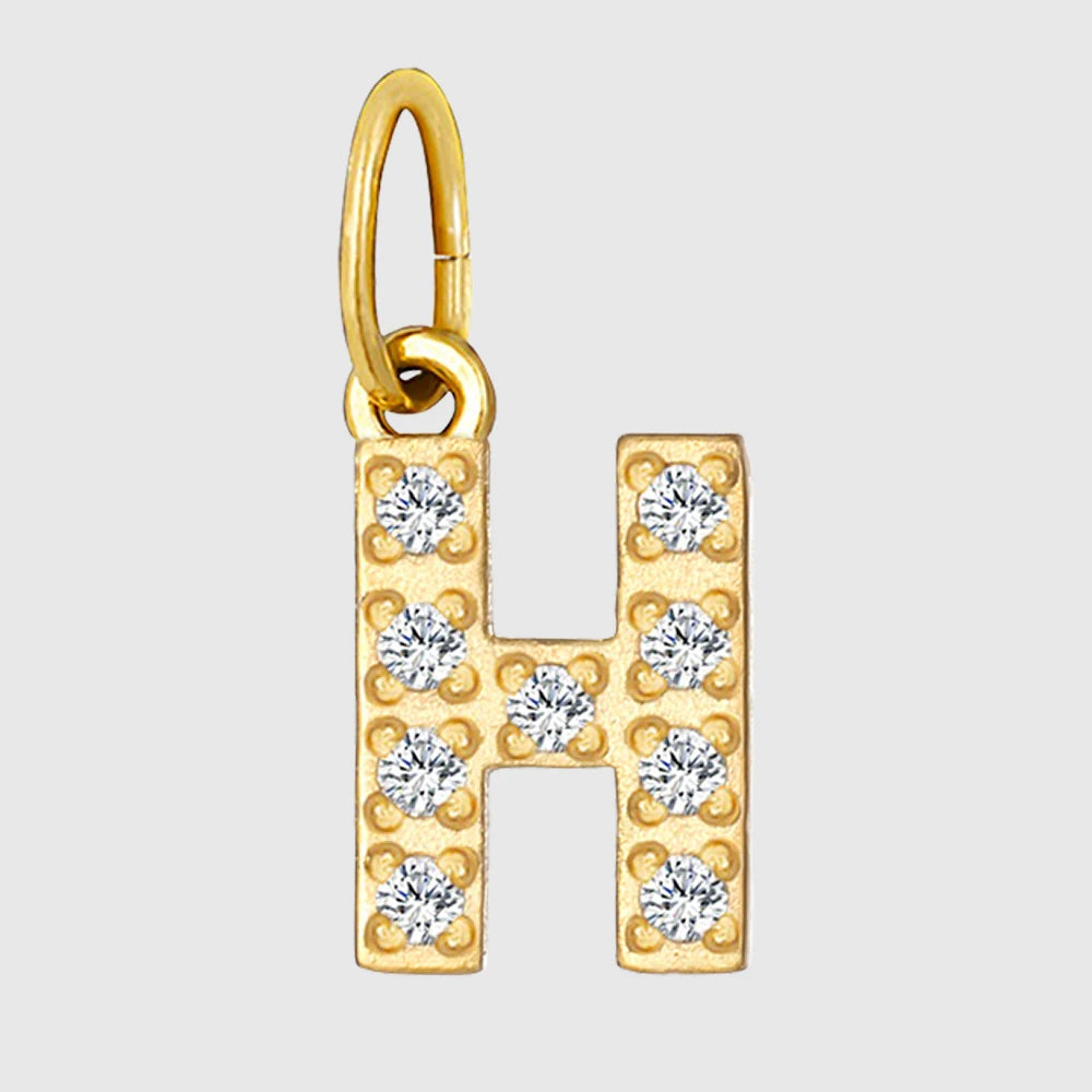 eManco Luxury Zirconia Alphanumeric Pendant Stainless Steel Gold Plated DIY Necklace Wholesale