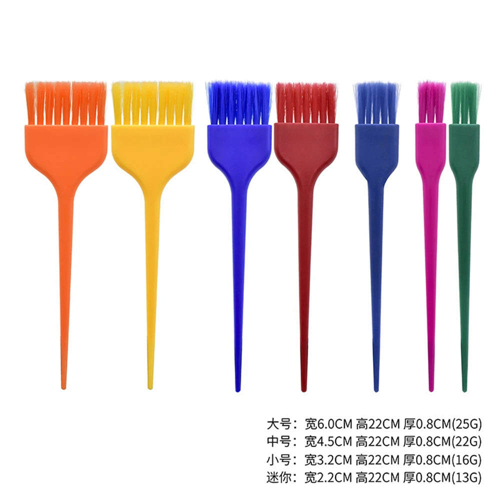 7Pcs/Sets Hairdresser Dye Brush Rat Tail Tinting Colorful Handle Hair Coloring Applicator Combs Salon Hairdressing Style Tools