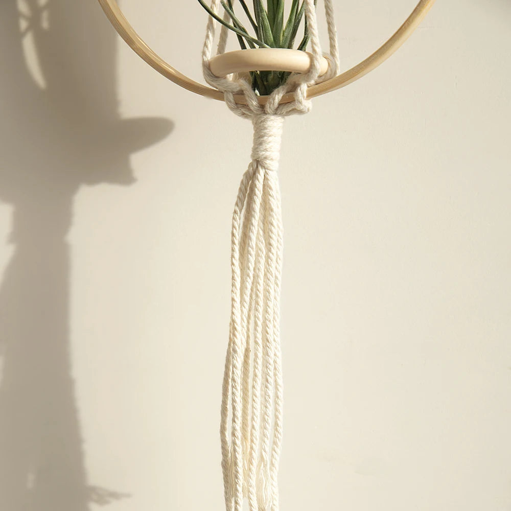 Macrame Air Hanging Planter Flower Pots Boho Home Decor Rope Plant Holder Woven Basket Balcony Garden Bedroom Decorative Gift