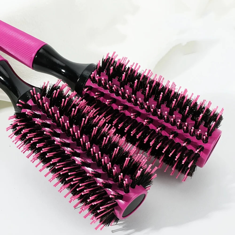 6pcs/ pink aluminum tube roller comb set inner buckle pear hot, high temperature anti-static hair styling comb roller comb