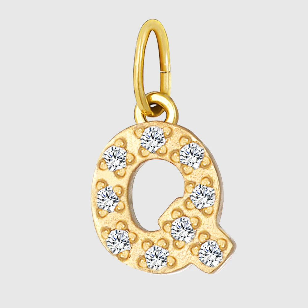 eManco Luxury Zirconia Alphanumeric Pendant Stainless Steel Gold Plated DIY Necklace Wholesale