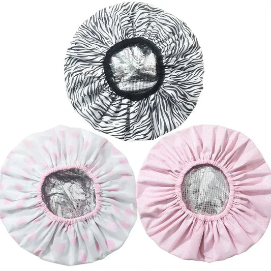 Portable Hair Salon Smooth Hair Oil Baking Cap 1PC Self-heating Tin Foil Hat Thickened Heating Steam Hair Mask Cap
