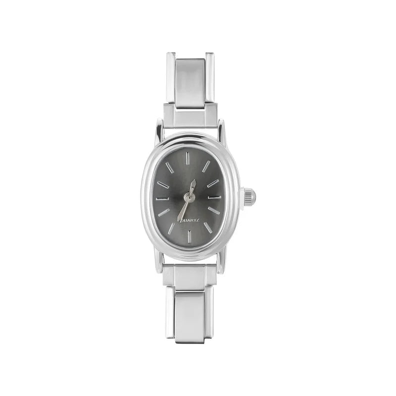 1PC Fashion Stainless Steel Round and Square Simple Watch Bracelet Bangle for Friend Birthday Men's Women's DIY Jewelry Gifts