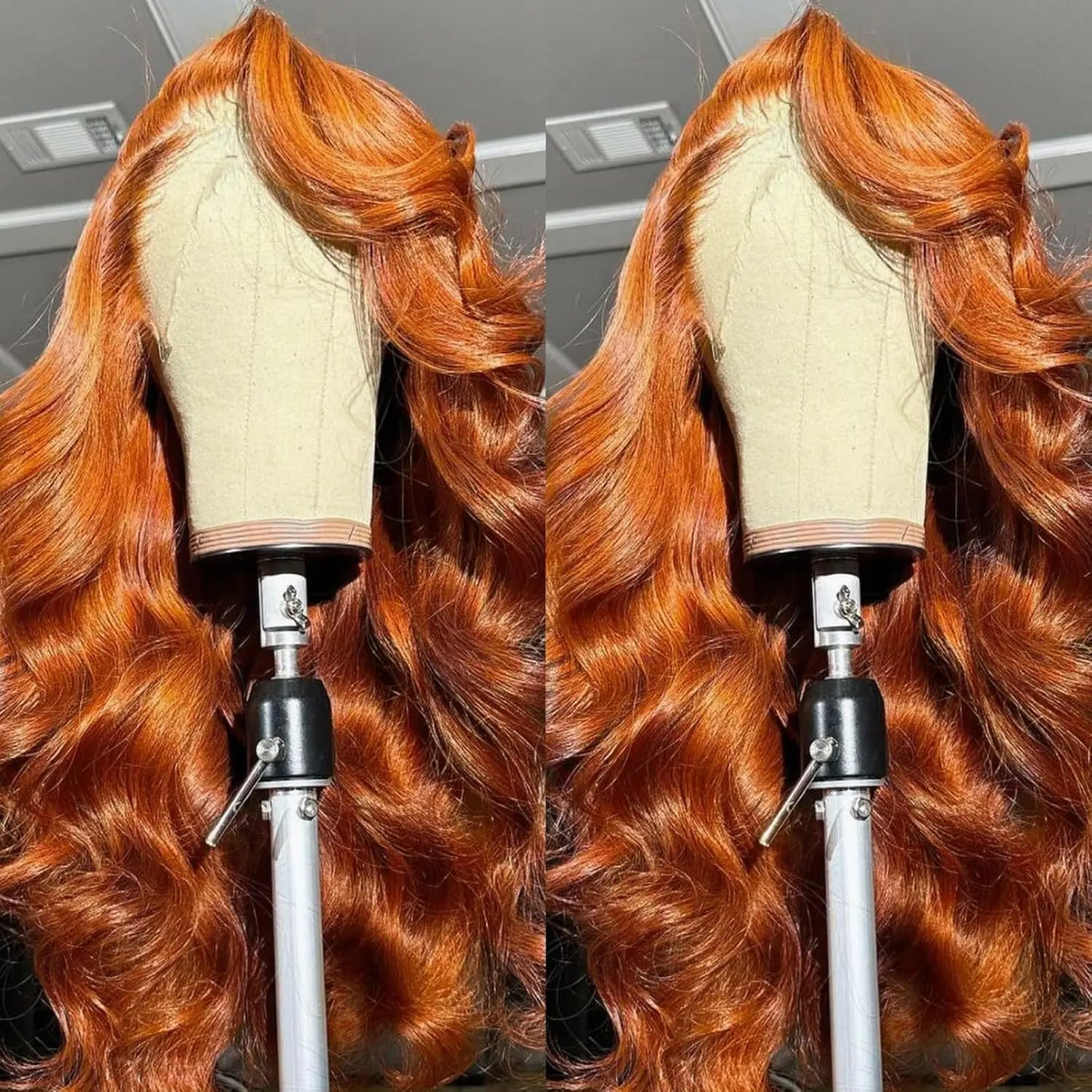 Ginger Orange 13x4 Lace Front Wigs Brazilian Human Hair 200% Density Body Wave Wig 350 Colored Human Hair Wig Pre Plucked