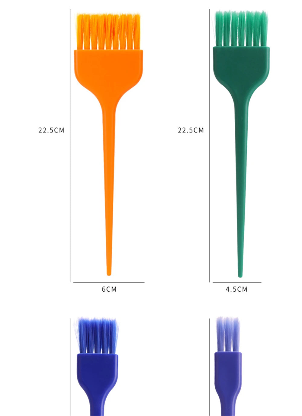 7Pcs/Sets Hairdresser Dye Brush Rat Tail Tinting Colorful Handle Hair Coloring Applicator Combs Salon Hairdressing Style Tools