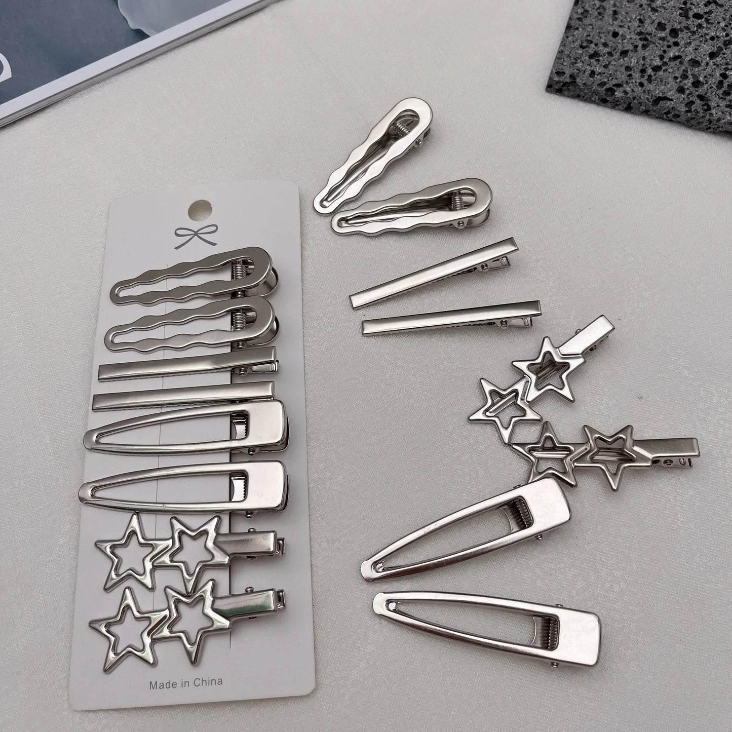Sliver Metal Hair Clips for Women, Y2K Duckbill Hairpin, Personality Bangs Side Headwear, Barrettes Hairclip Styling Accessories