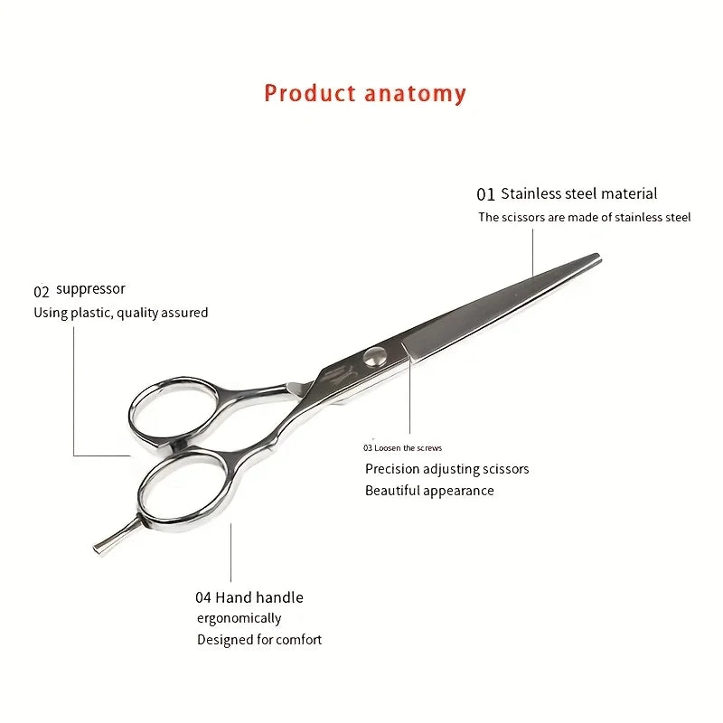 All-Purpose Hair Cutting Scissors, Durable Stainless Steel, Plastic Safety Guard,Customizable Tightness, Comfort Fit for Fingers
