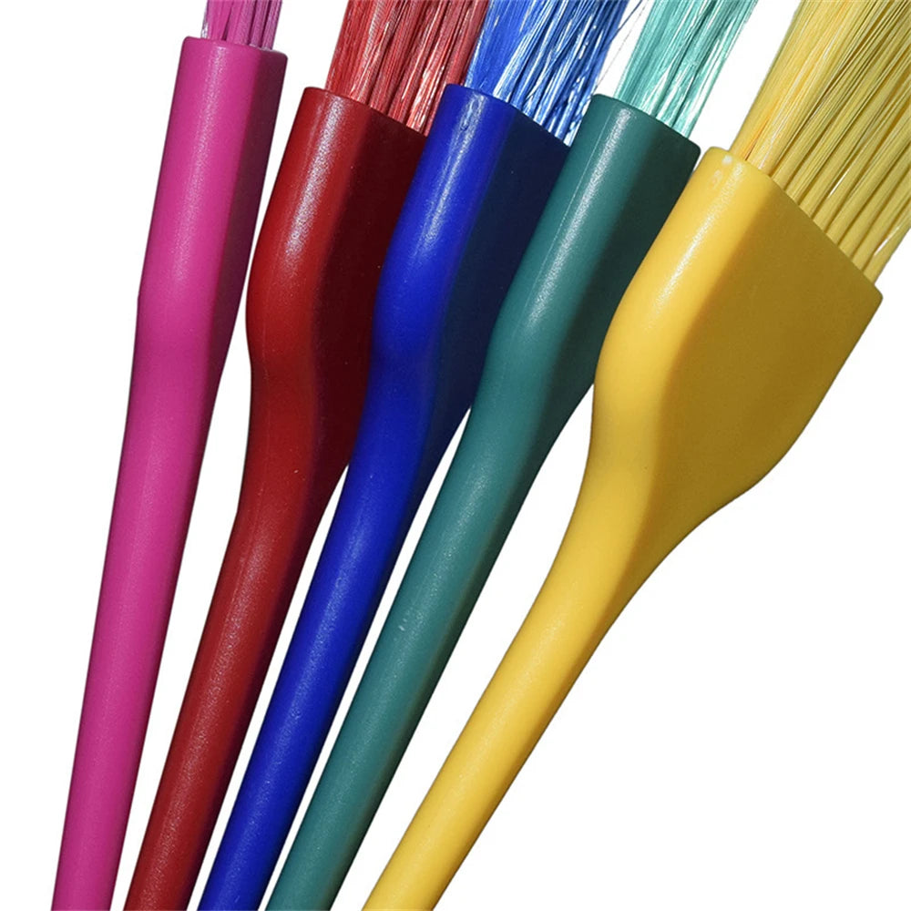 7Pcs/Sets Hairdresser Dye Brush Rat Tail Tinting Colorful Handle Hair Coloring Applicator Combs Salon Hairdressing Style Tools