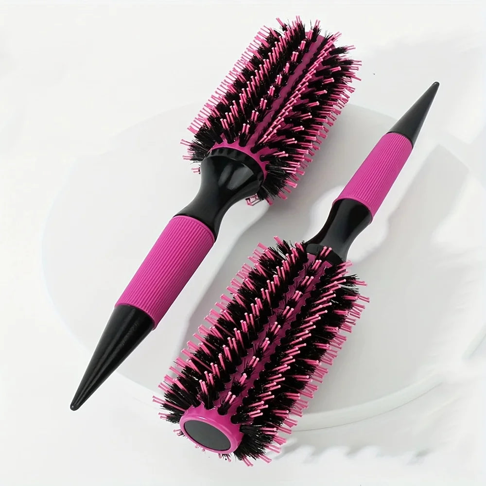 6pcs/ pink aluminum tube roller comb set inner buckle pear hot, high temperature anti-static hair styling comb roller comb
