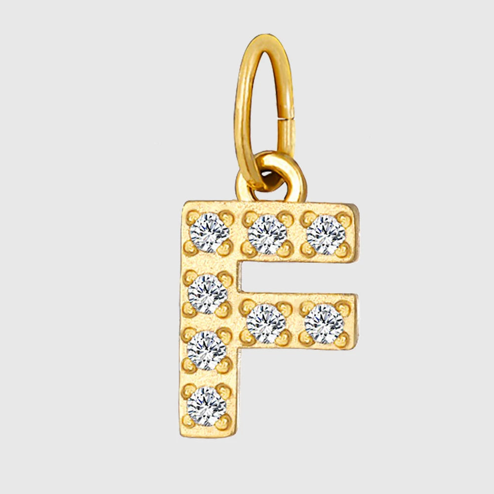 eManco Luxury Zirconia Alphanumeric Pendant Stainless Steel Gold Plated DIY Necklace Wholesale