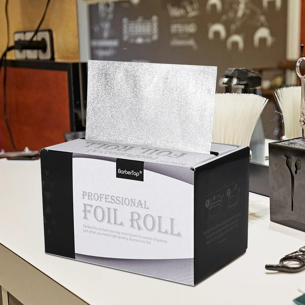 HAIRDRESSING ALUMINIUM FOIL - Thick & Strong Tin Foil Sheets for Hair Coloring, Highlights & Perm, Salon Barber Supplies