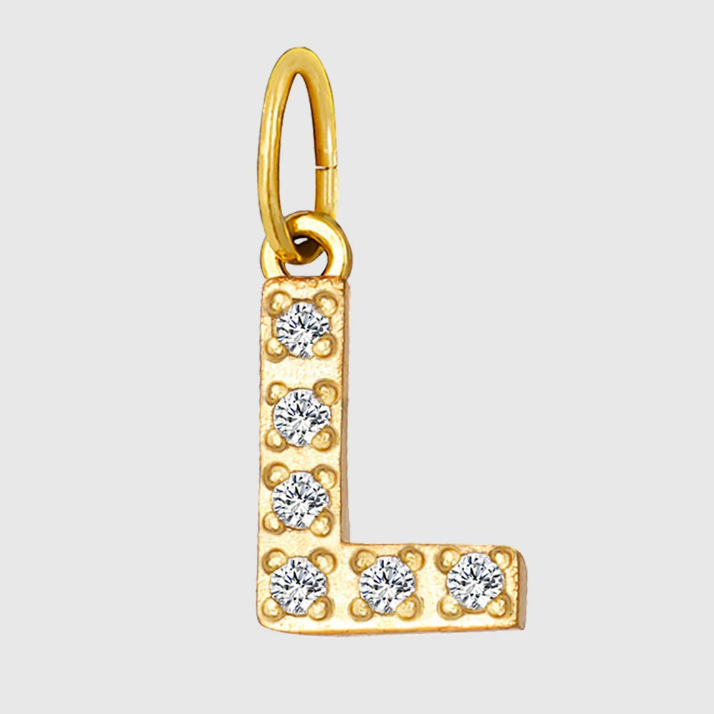 eManco Luxury Zirconia Alphanumeric Pendant Stainless Steel Gold Plated DIY Necklace Wholesale