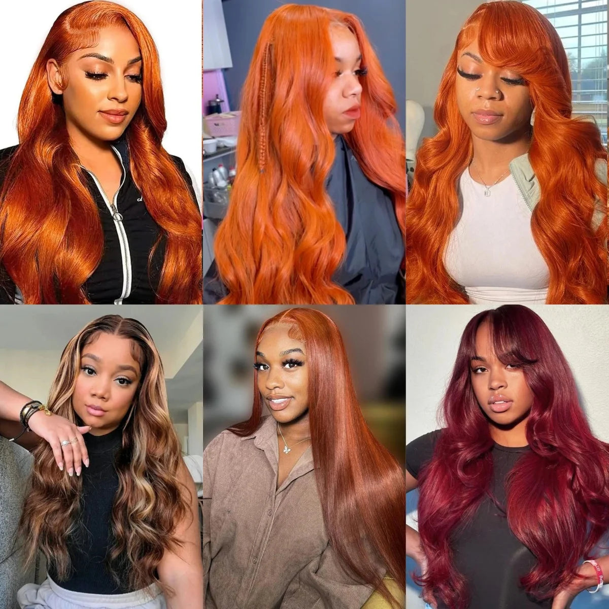 Ginger Orange 13x4 Lace Front Wigs Brazilian Human Hair 200% Density Body Wave Wig 350 Colored Human Hair Wig Pre Plucked