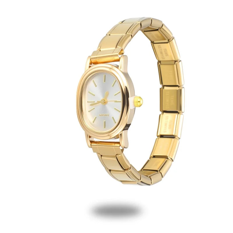 1PC Fashion Stainless Steel Round and Square Simple Watch Bracelet Bangle for Friend Birthday Men's Women's DIY Jewelry Gifts
