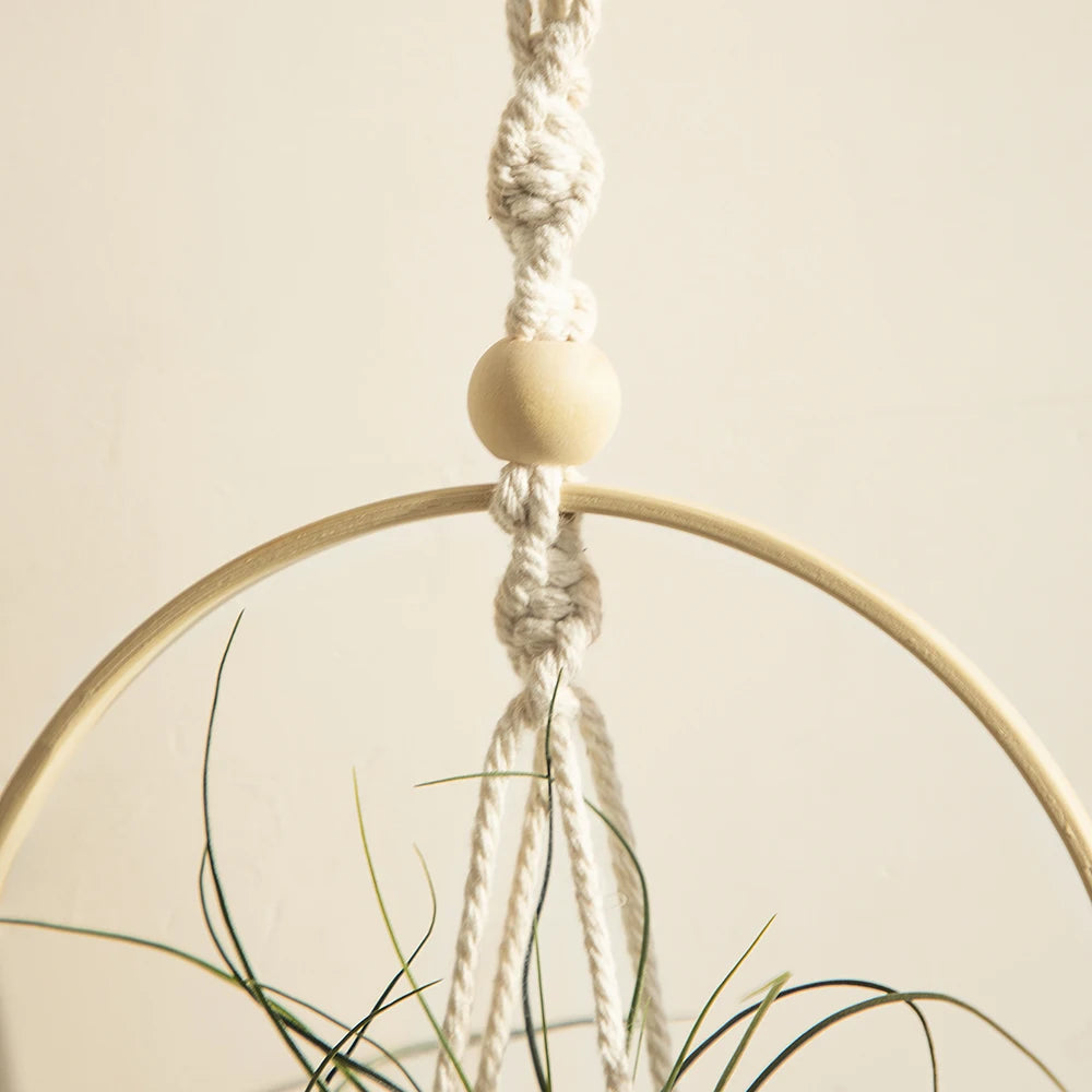 Macrame Air Hanging Planter Flower Pots Boho Home Decor Rope Plant Holder Woven Basket Balcony Garden Bedroom Decorative Gift