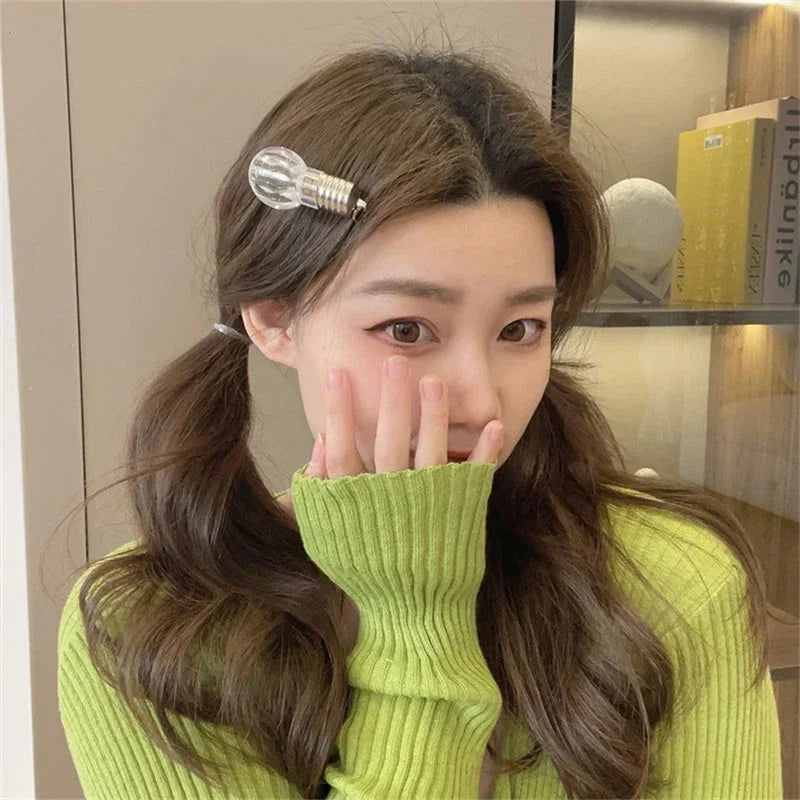 Creative Weird Knife Hair Clips Simulated Scissors Light Bulb Food Hairpins Girls Hairclip Punk Barrette Headwear Accessories