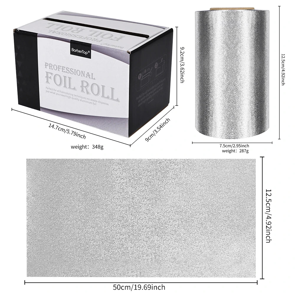 HAIRDRESSING ALUMINIUM FOIL - Thick & Strong Tin Foil Sheets for Hair Coloring, Highlights & Perm, Salon Barber Supplies