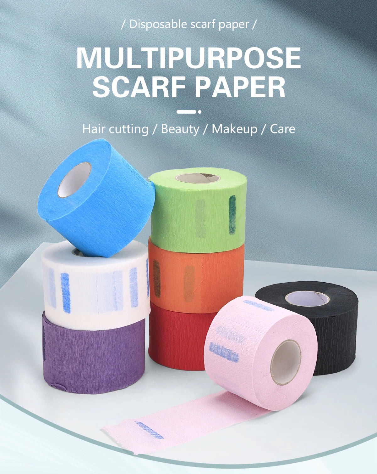 8 Color Disposable Neck Strips 1 Pack Hair Cutting Accessory Neck Paper Adjustable Barber Dedicated Salon Hairdressing Tools