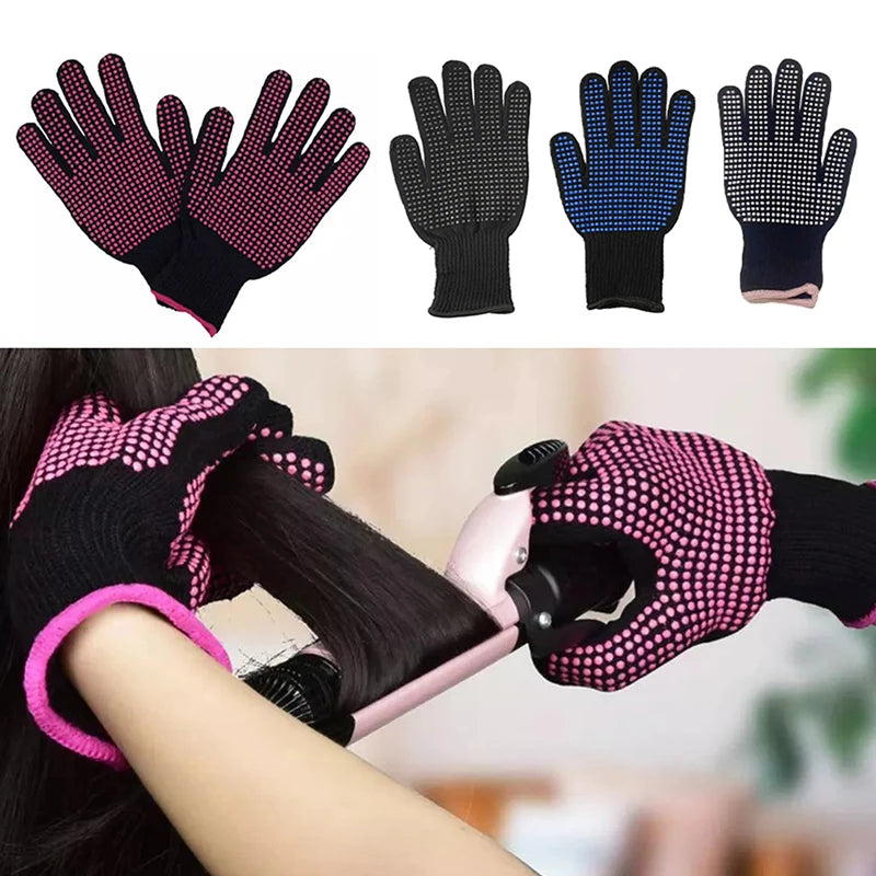 NEW NEW* Double-sided Hair Straightener Perm Curling Hairdressing Heat Resistant Finger Glove Hair Salon Styling Gloves