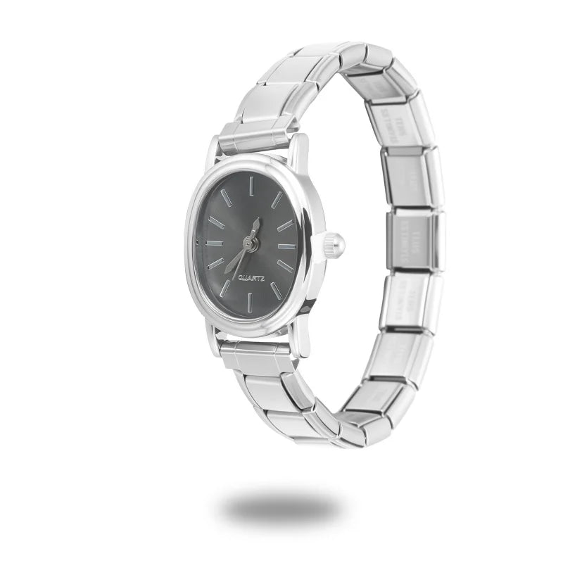 1PC Fashion Stainless Steel Round and Square Simple Watch Bracelet Bangle for Friend Birthday Men's Women's DIY Jewelry Gifts