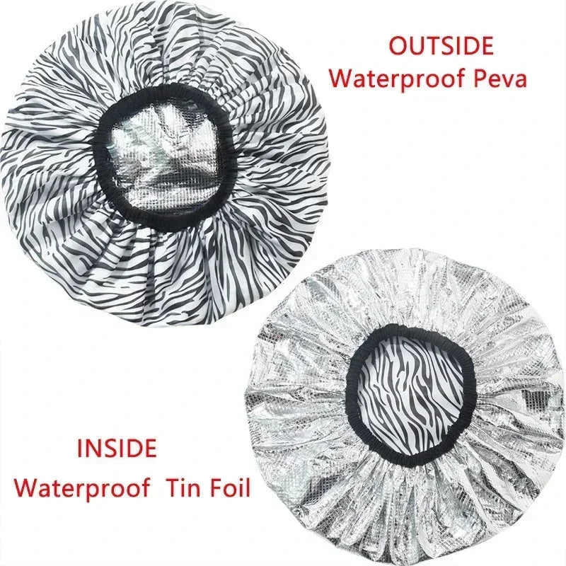 Portable Hair Salon Smooth Hair Oil Baking Cap 1PC Self-heating Tin Foil Hat Thickened Heating Steam Hair Mask Cap