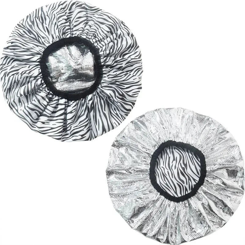 Portable Hair Salon Smooth Hair Oil Baking Cap 1PC Self-heating Tin Foil Hat Thickened Heating Steam Hair Mask Cap