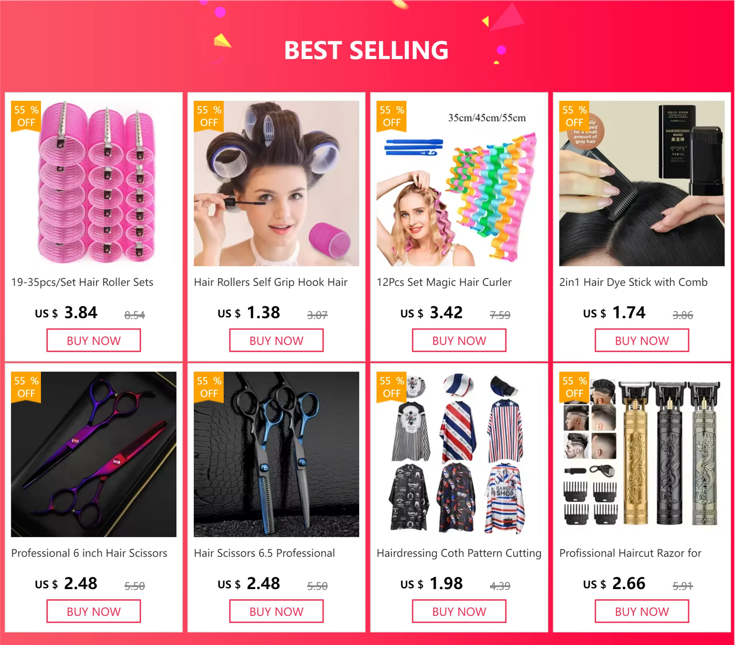 Hair Roller No Harm To Hair Magic Curler Natural Curling No Heat Hair Bangs Volume Self-adhesive Hook & Loop DIY Styling Tools