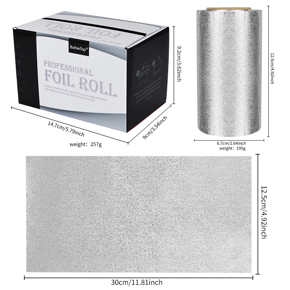 HAIRDRESSING ALUMINIUM FOIL - Thick & Strong Tin Foil Sheets for Hair Coloring, Highlights & Perm, Salon Barber Supplies