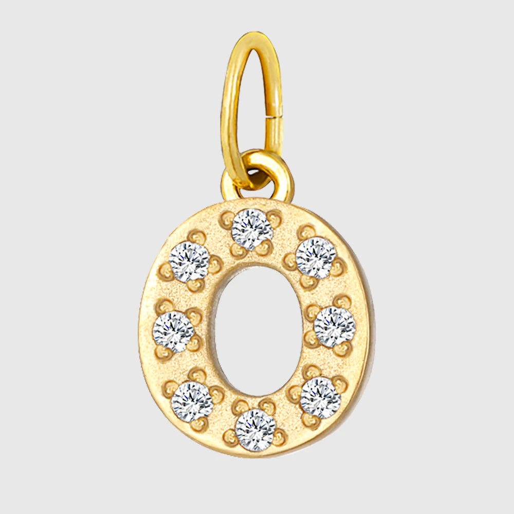 eManco Luxury Zirconia Alphanumeric Pendant Stainless Steel Gold Plated DIY Necklace Wholesale