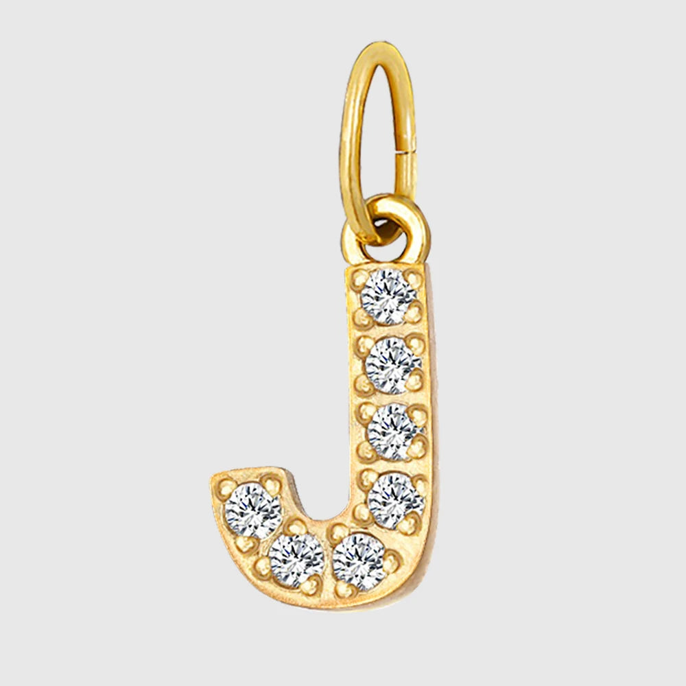 eManco Luxury Zirconia Alphanumeric Pendant Stainless Steel Gold Plated DIY Necklace Wholesale