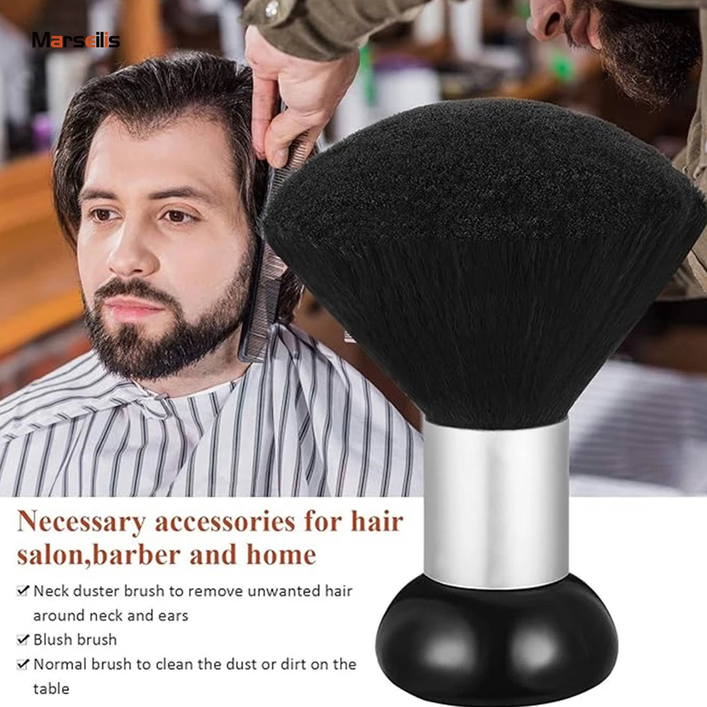 Marseilis Soft Brush Neck Dust Remover Soft Neck Brush For Hair Cutting Neck and Facial Cleaning Hair Sweeping Brush Salon Tools