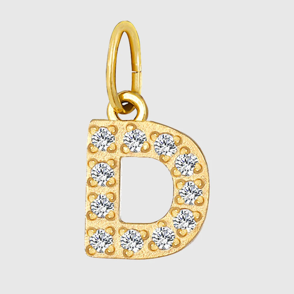 eManco Luxury Zirconia Alphanumeric Pendant Stainless Steel Gold Plated DIY Necklace Wholesale