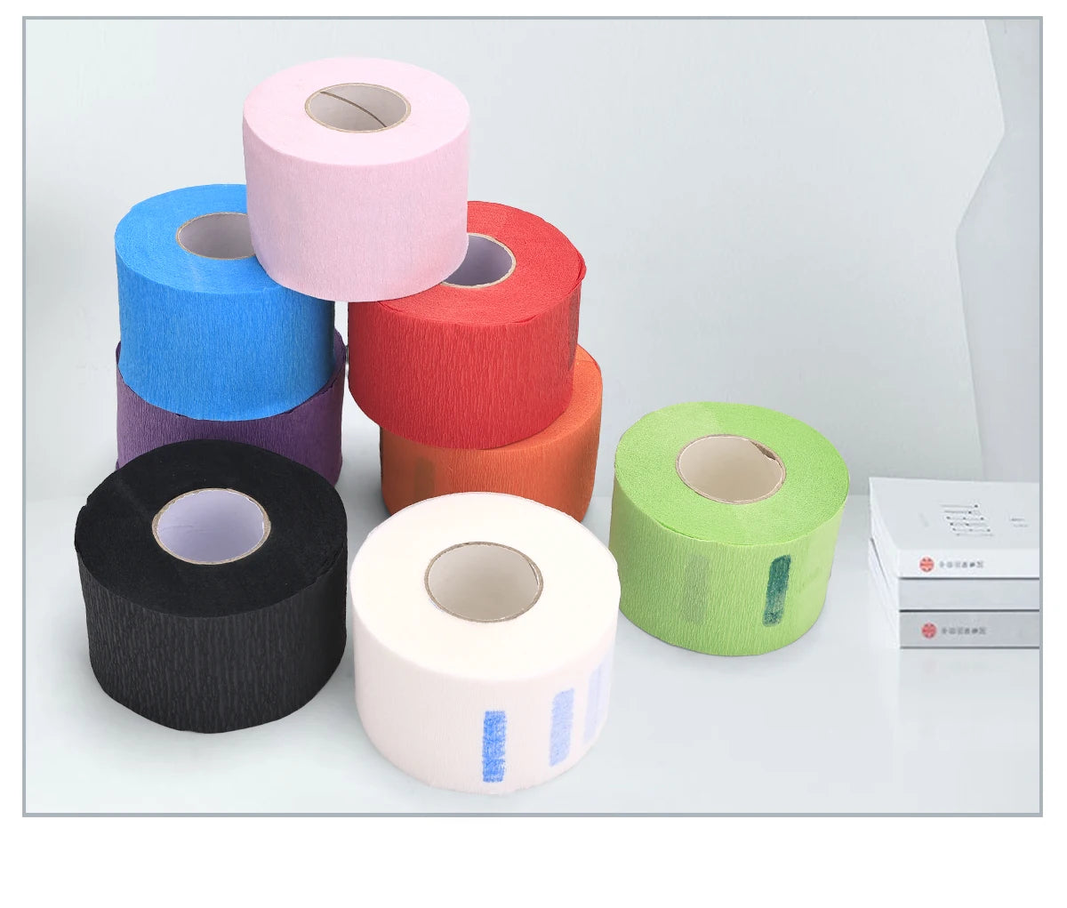 8 Color Disposable Neck Strips 1 Pack Hair Cutting Accessory Neck Paper Adjustable Barber Dedicated Salon Hairdressing Tools
