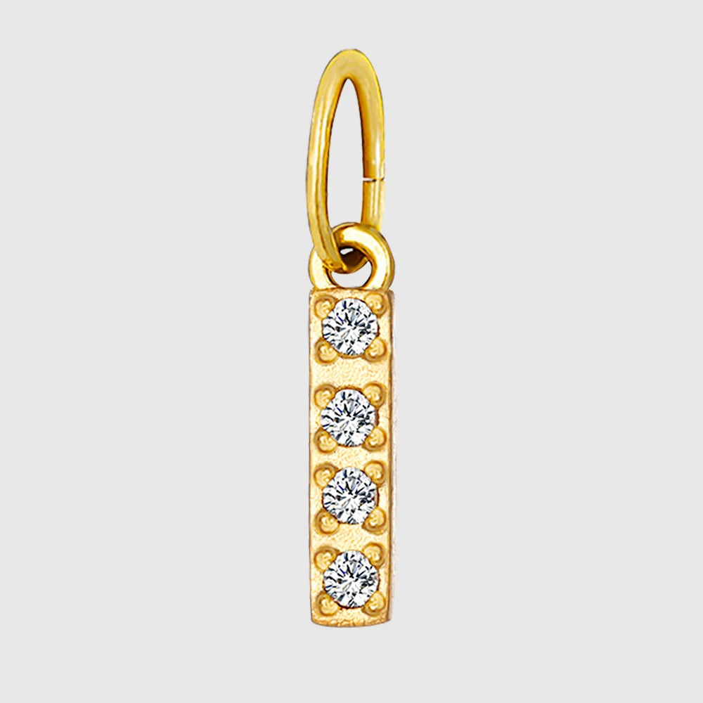 eManco Luxury Zirconia Alphanumeric Pendant Stainless Steel Gold Plated DIY Necklace Wholesale